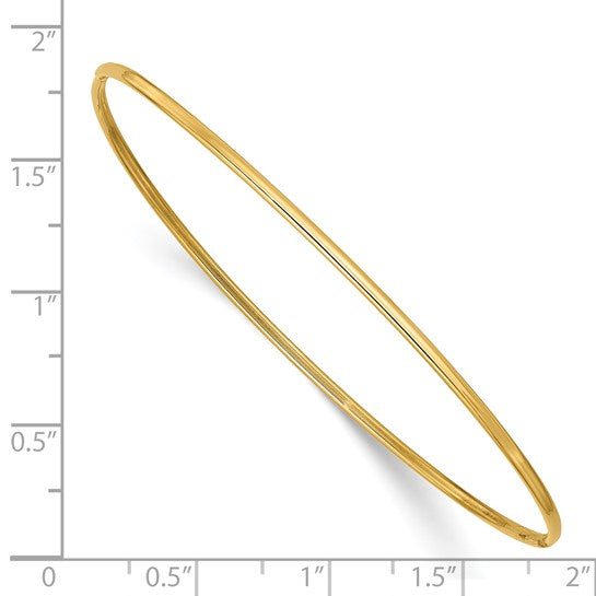 14k 1.5mm 8in Polished Slip-on Bangle Bracelet