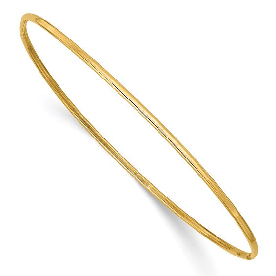 14k 1.5mm 8in Polished Slip-on Bangle Bracelet