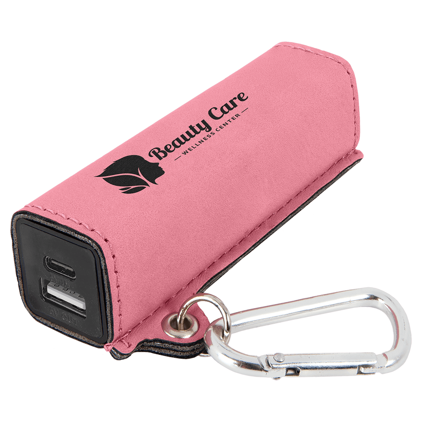 Laserable Leatherette Power Bank With Key Chain