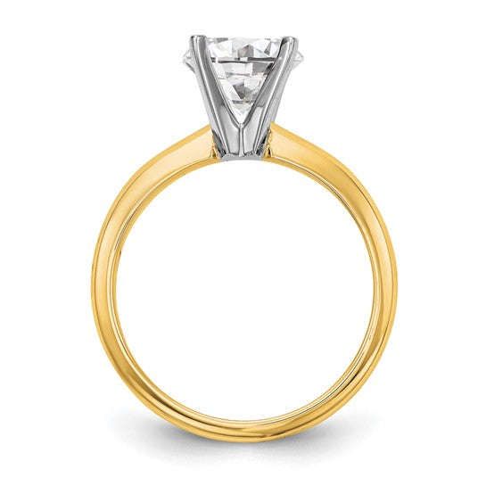 14k Two-Tone 2ct Certified Lab Grown Diamond: Round