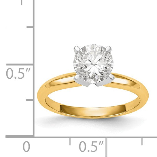 14k Two-Tone 2ct Certified Lab Grown Diamond: Round
