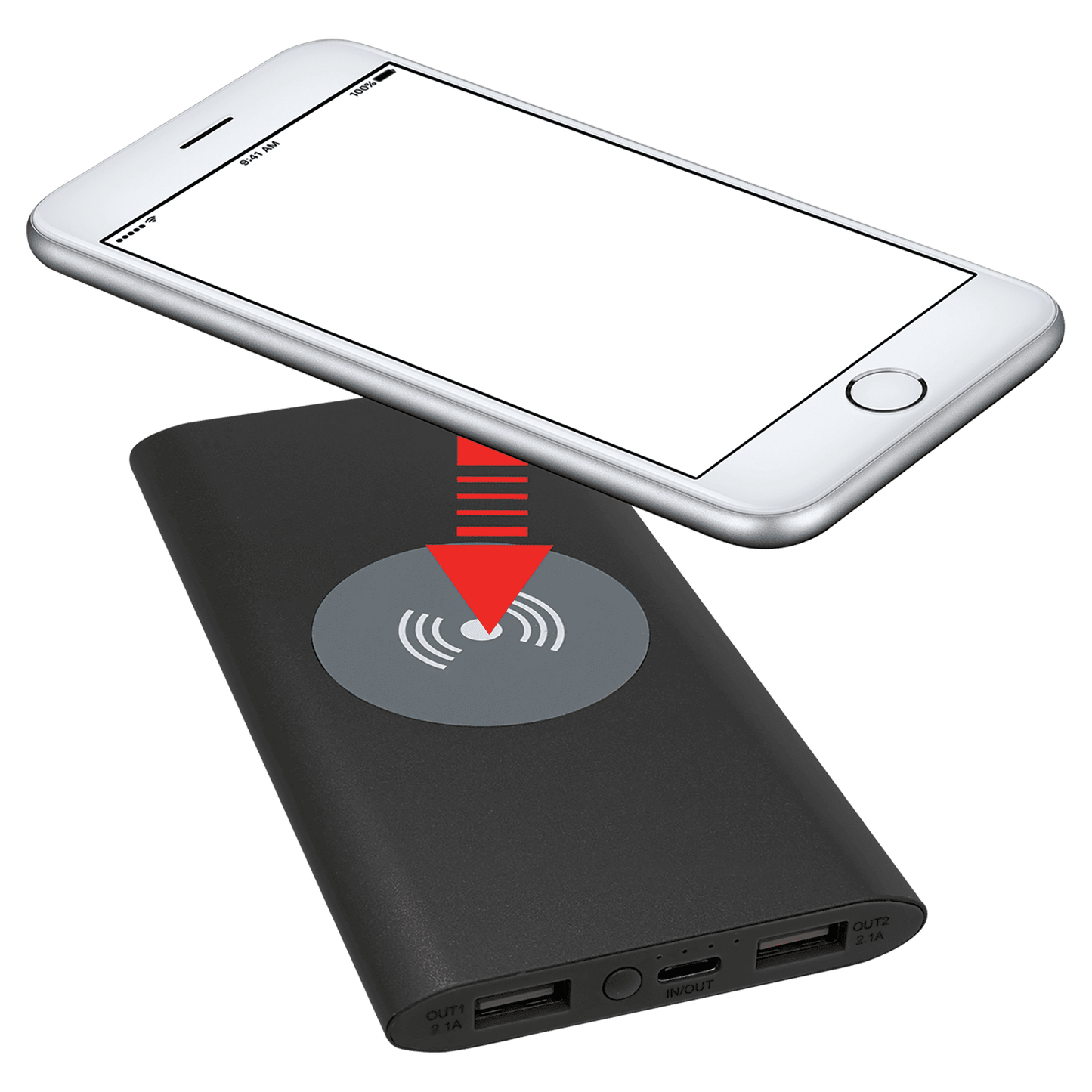 Engravable Wired & Wireless Portable Charger