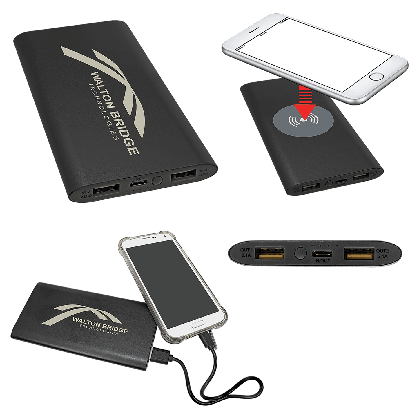 Engravable Wired & Wireless Portable Charger