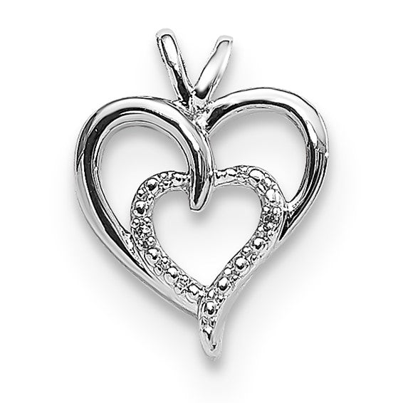 SS Diamond Double Heart Pendant