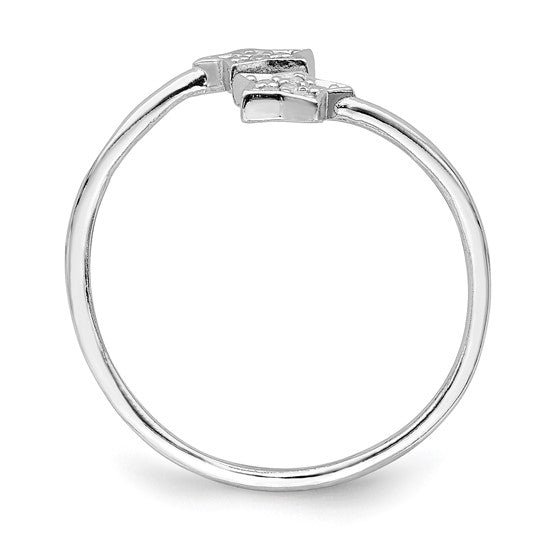 Sterling Silver Stars Bypass Adjustable Ring