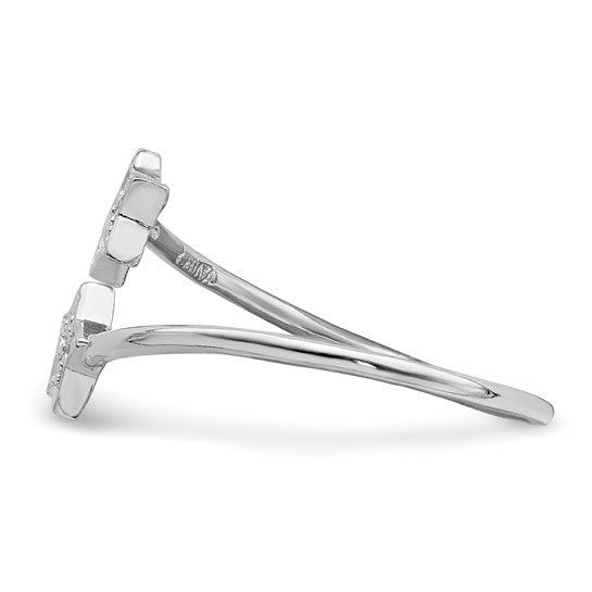 Sterling Silver Stars Bypass Adjustable Ring