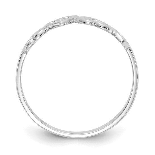 14K White Gold Heart Ring