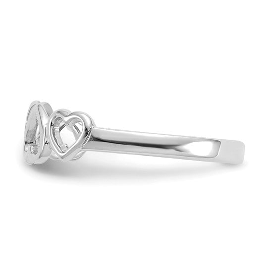 14K White Gold Heart Ring
