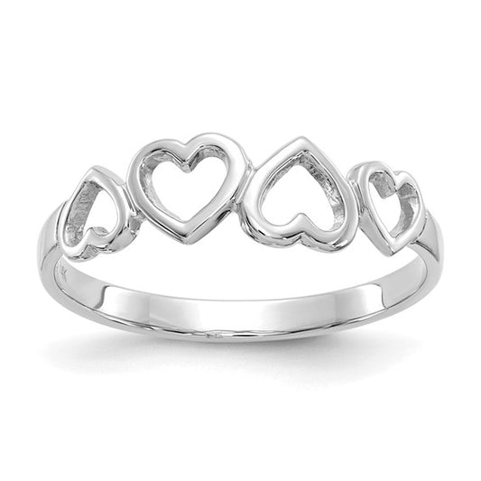 14K White Gold Heart Ring