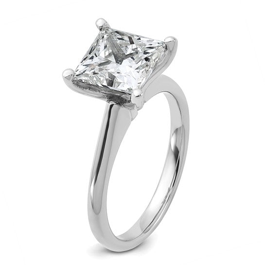 14k White Gold 3ct Certified Lab Grown Diamond: Princess