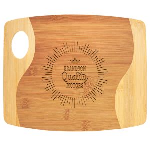 17 3/4" x 11 3/4" Bamboo Two Tone Cutting Board with Handle