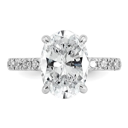 14k White Gold 4.5 carat Certified Lab Grown Diamond: Oval
