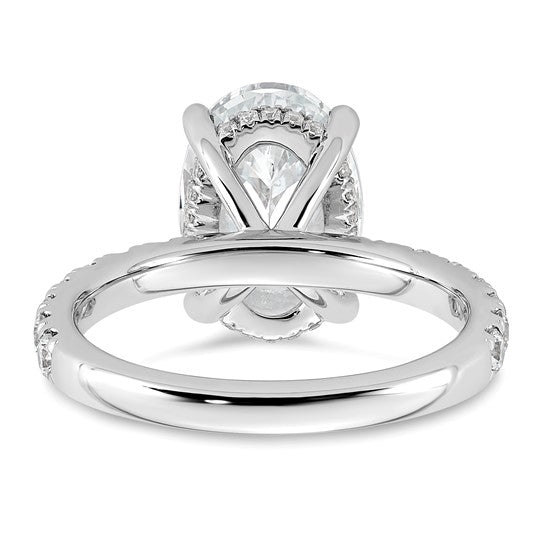 14k White Gold 4.5 carat Certified Lab Grown Diamond: Oval