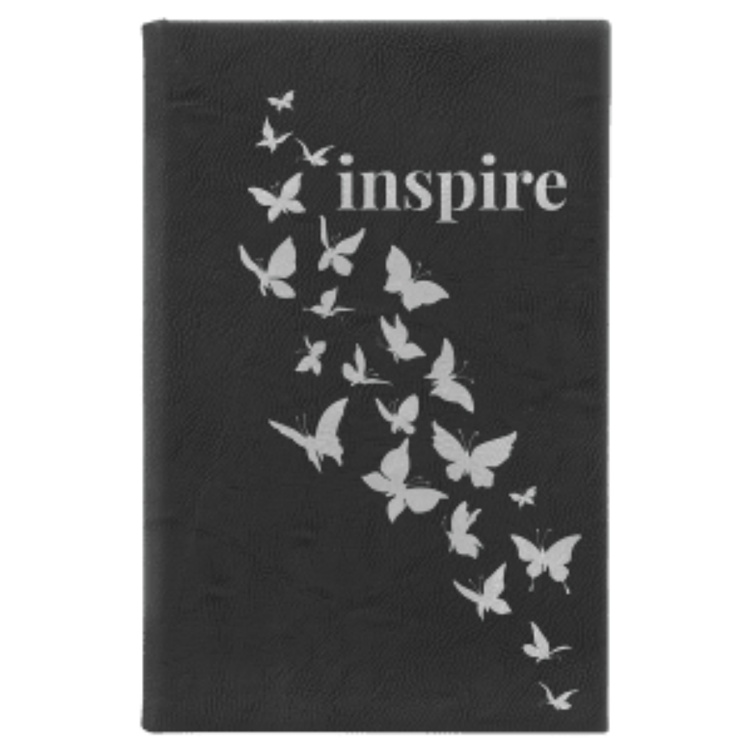 5 1/4" x 8 1/4" Black/Silver Laserable Leatherette Sketch Book