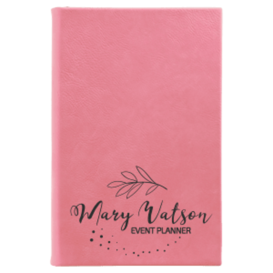 5 1/4" x 8 1/4" Pink Laser-able Leatherette Sketch Book