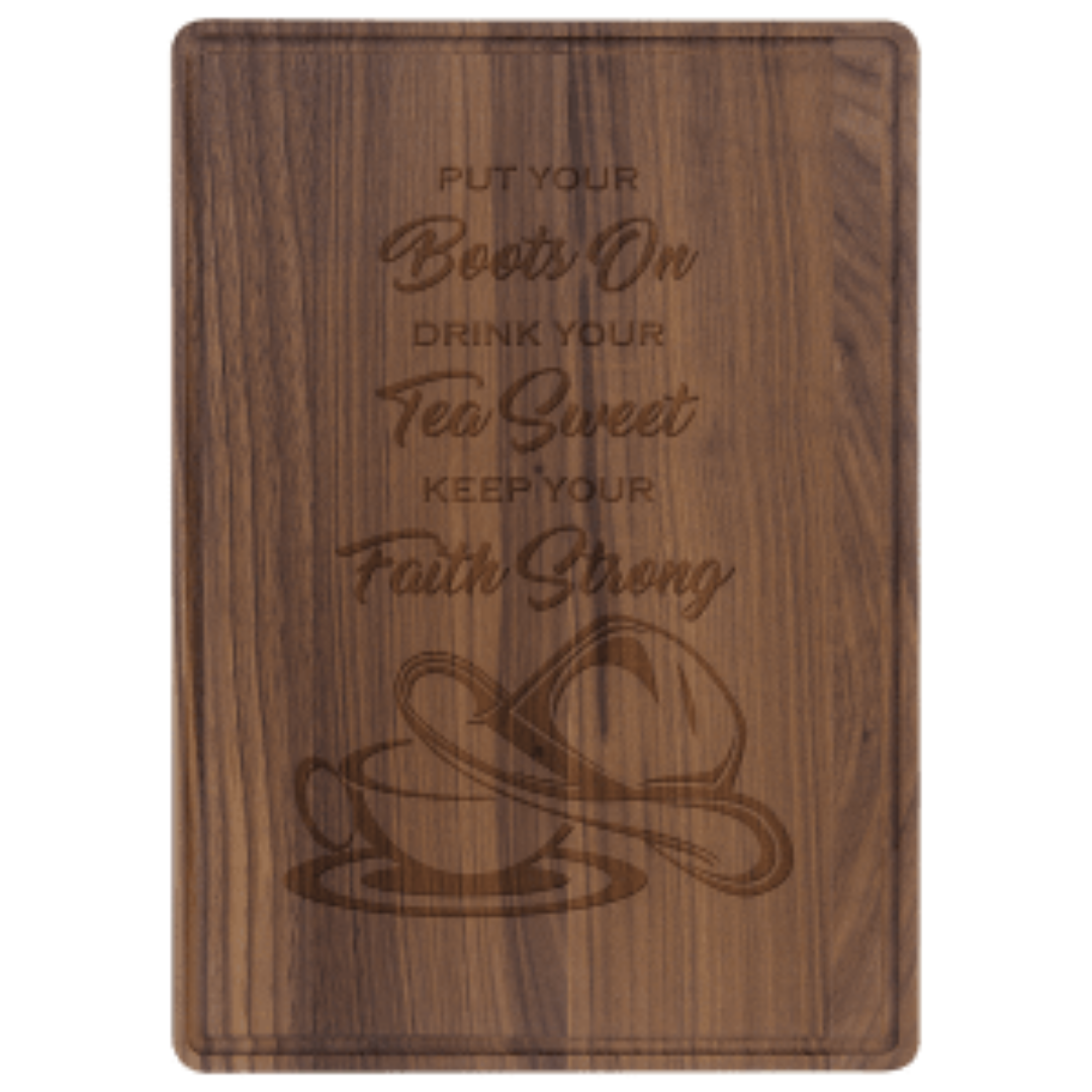 13 3/4" x 9 3/4" Walnut Cutting Board and Personalized Engraving