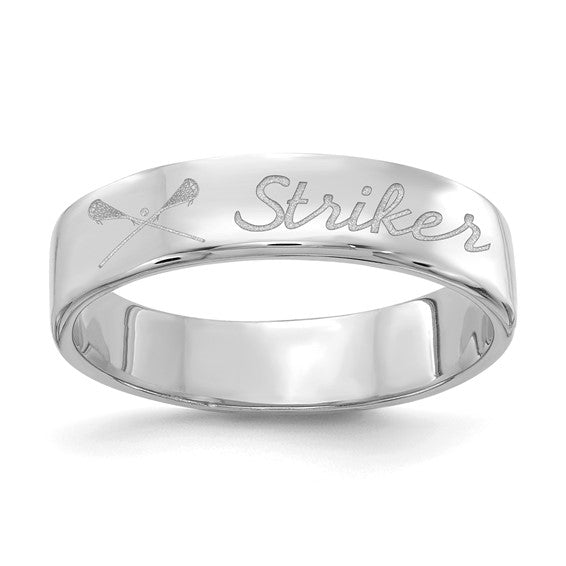 10K White Gold Customized Image & Name Ring