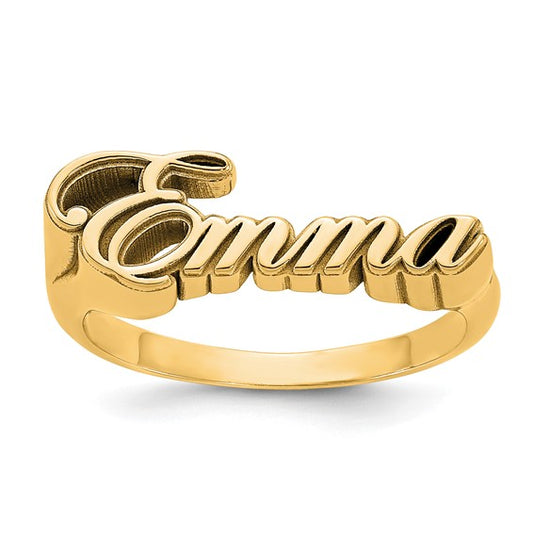 10k Yellow Gold Name Plate Ring