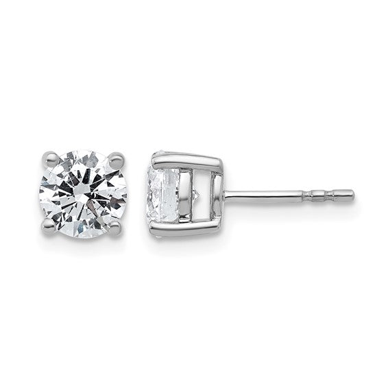 14k White Gold 2 Carat Lab Grown Diamond Ear Rings