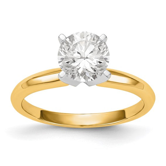 14k Two-Tone 2 carat  Solitaire Ring