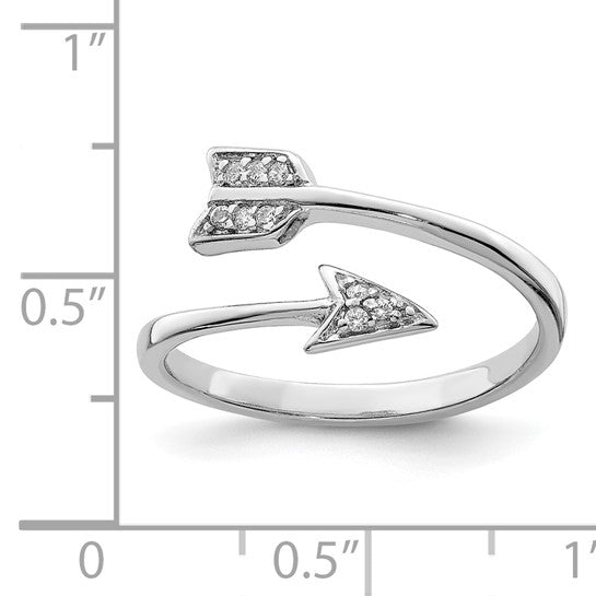 Sterling Silver Polished Arrow Adjustable Ring