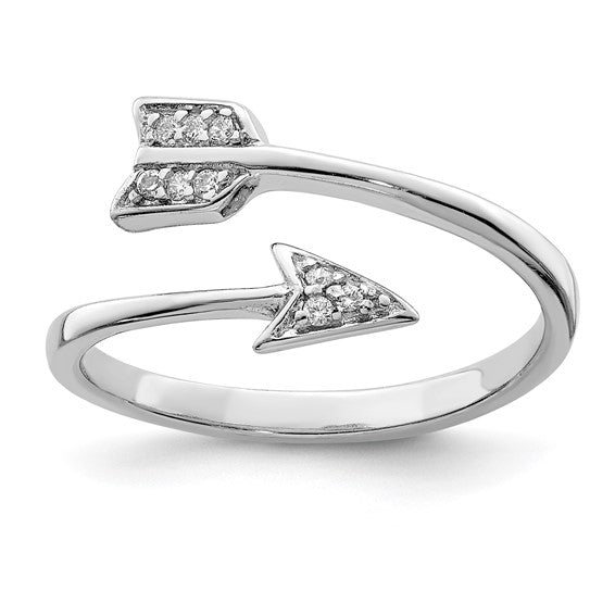 Sterling Silver Polished Arrow Adjustable Ring