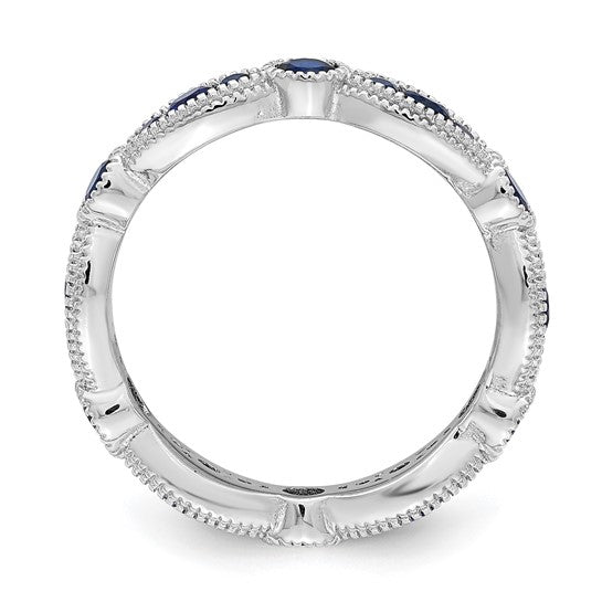 Sterling Silver Blue Spinel Eternity Band
