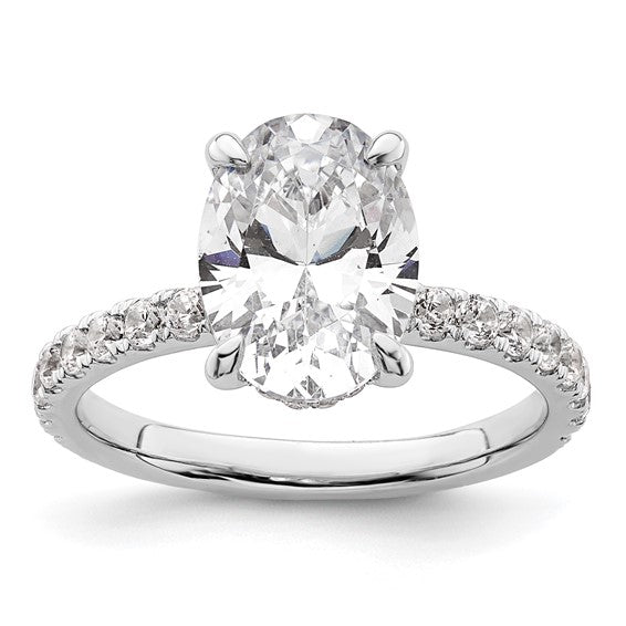 14k White Gold 3.5 ct Certified Lab Grown Diamond: Oval
