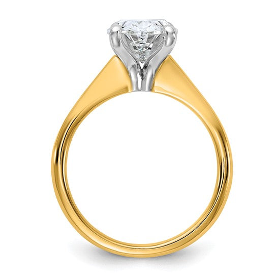 14k Two-tone 3ct Certified Lab Grown Diamond: Oval