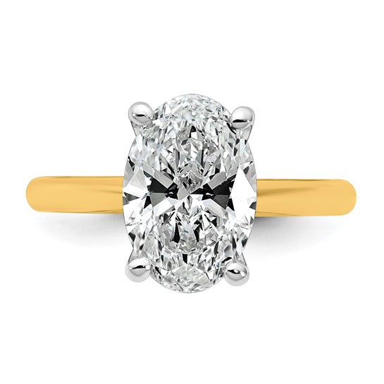 14k Two-tone 3ct Certified Lab Grown Diamond: Oval