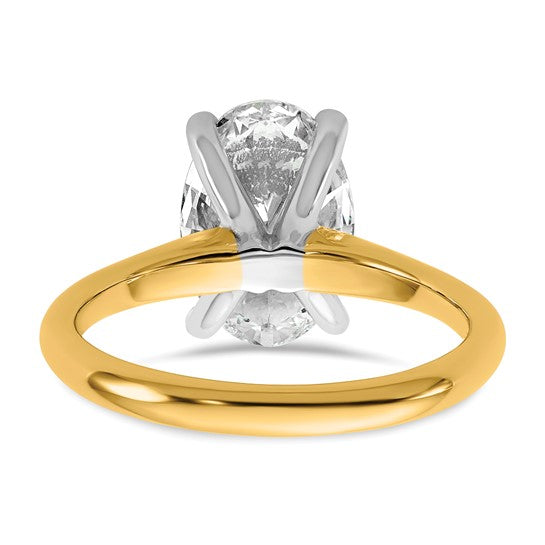 14k Two-tone 3ct Certified Lab Grown Diamond: Oval