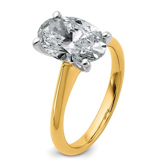 14k Two-tone 3ct Certified Lab Grown Diamond: Oval