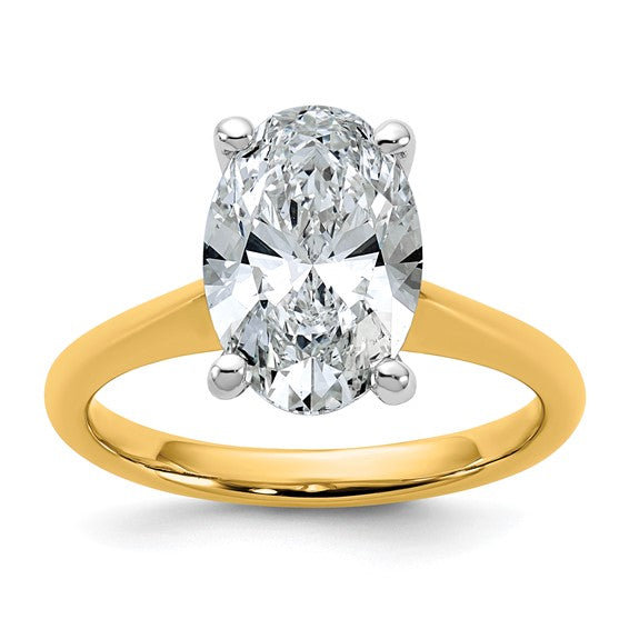 14k Two-tone 3ct Certified Lab Grown Diamond: Oval