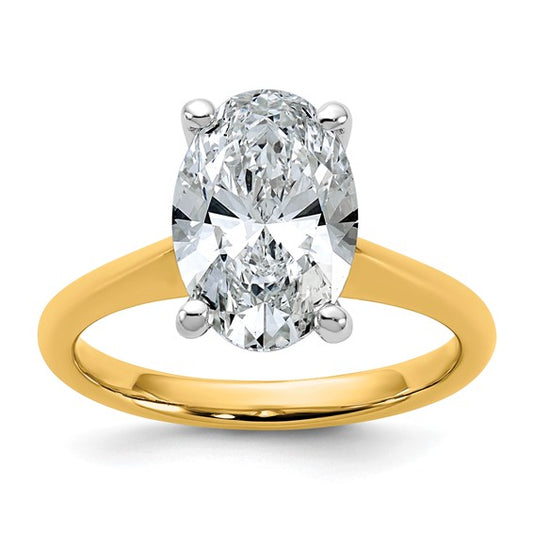 14k Two-tone 3ct Certified Lab Grown Diamond: Oval