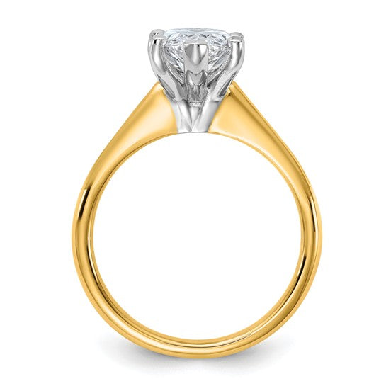 14k Two-tone 3ct Certified Lab Grown Diamond: Marquise