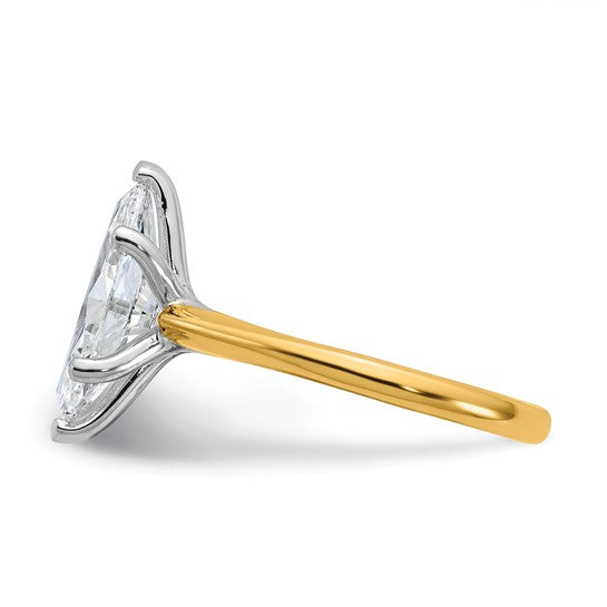 14k Two-tone 3ct Certified Lab Grown Diamond: Marquise