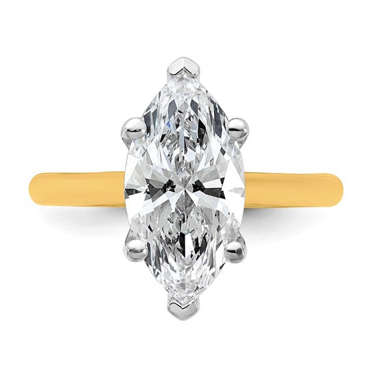 14k Two-tone 3ct Certified Lab Grown Diamond: Marquise