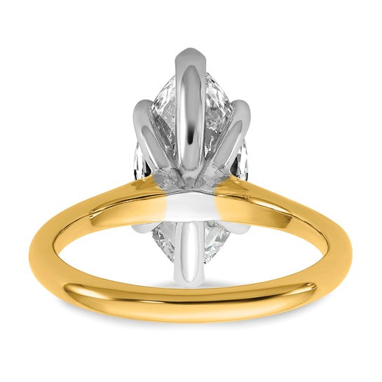 14k Two-tone 3ct Certified Lab Grown Diamond: Marquise