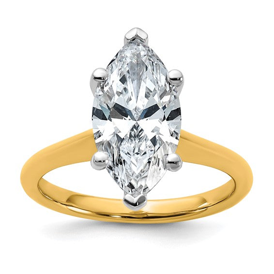 14k Two-tone 3ct Certified Lab Grown Diamond: Marquise