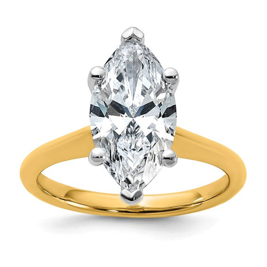 14k Two-tone 3ct Certified Lab Grown Diamond: Marquise