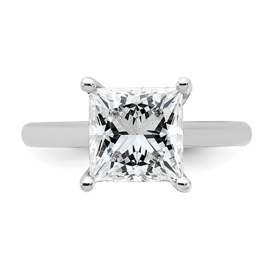 14k White Gold 3ct Certified Lab Grown Diamond: Princess