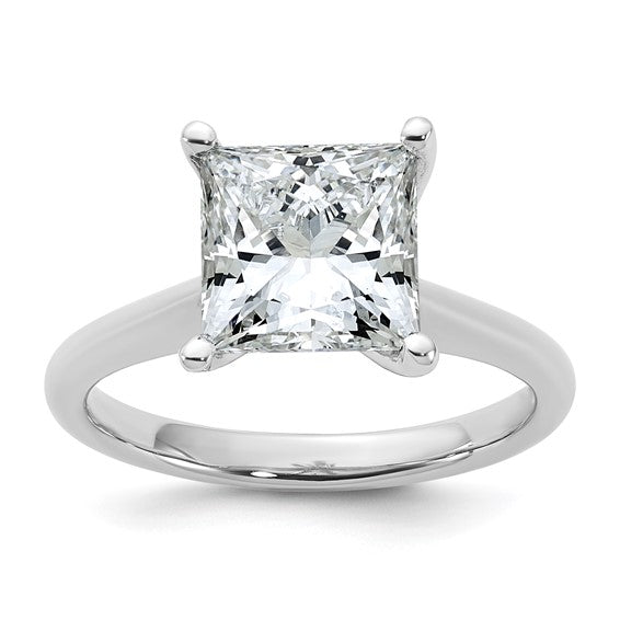14k White Gold 3ct Certified Lab Grown Diamond: Princess