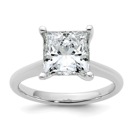 14k White Gold 3ct Certified Lab Grown Diamond: Princess