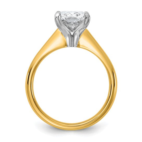 14k Two-tone 3ct Certified Lab Grown Diamond: Radiant