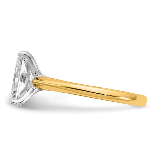 14k Two-tone 3ct Certified Lab Grown Diamond: Radiant