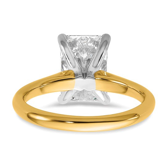 14k Two-tone 3ct Certified Lab Grown Diamond: Radiant