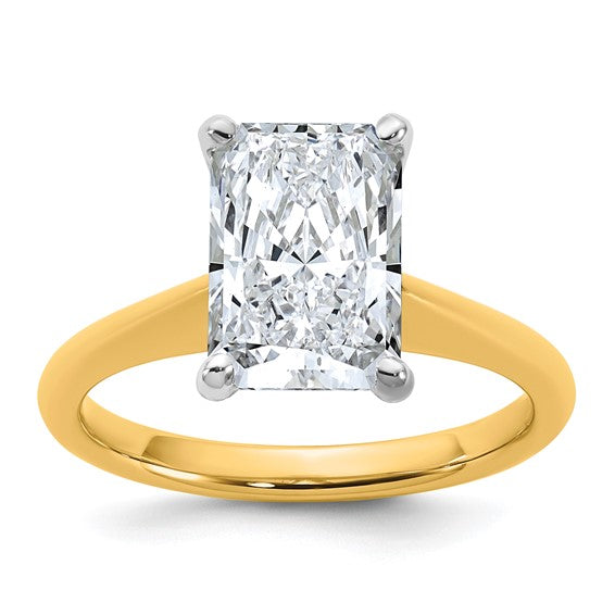 14k Two-tone 3ct Certified Lab Grown Diamond: Radiant