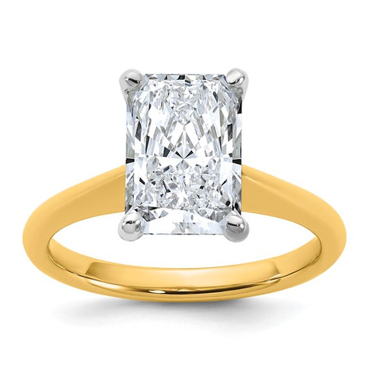 14k Two-tone 3ct Certified Lab Grown Diamond: Radiant