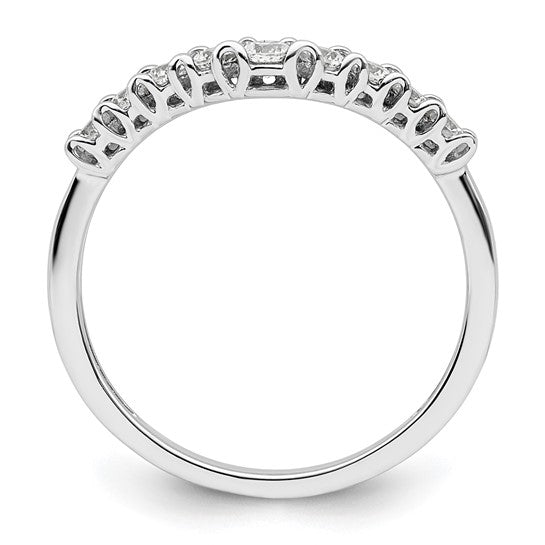 14k White Gold Lab Grown Diamond Concaved Band