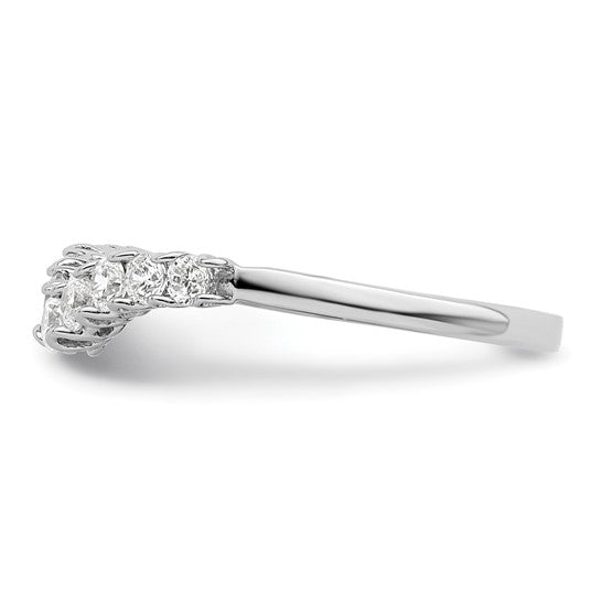 14k White Gold Lab Grown Diamond Concaved Band